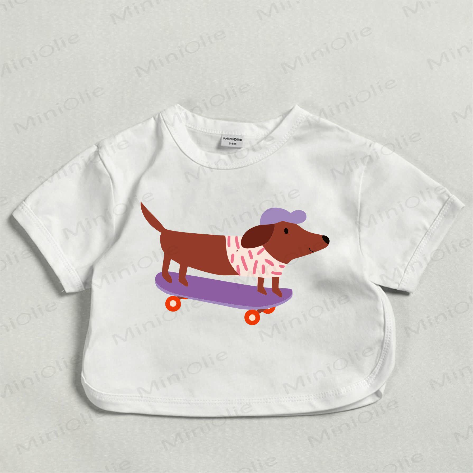 ベビーホワイトスケータードッグTシャツ - 白 - 18～24ヶ月 - image 1