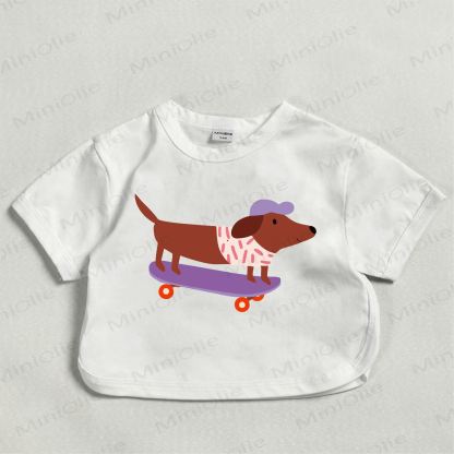 ベビーホワイトスケータードッグTシャツ - 白 - 18～24ヶ月 - image 1
