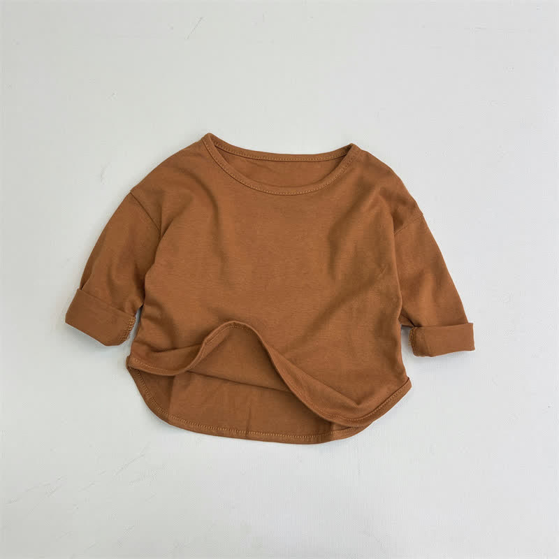 幼児用ゆったり無地ベースレイヤーTシャツ - 茶色 - 8歳 - image 6