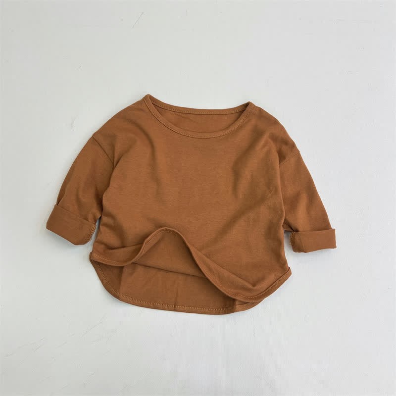 幼児用ゆったり無地ベースレイヤーTシャツ - 茶色 - 8歳 - image 6