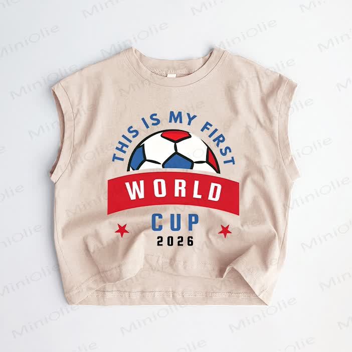 THIS IS MY FIRST WORLD CUP 2026ベビー幼児用サッカー柄カーキタンクトップ - カーキ - 3～5歳 - image 1