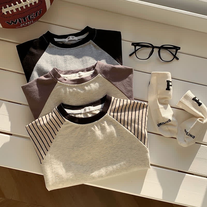 キッズ コントラストカラー ラグラン ベースレイヤー Tシャツ - image 6