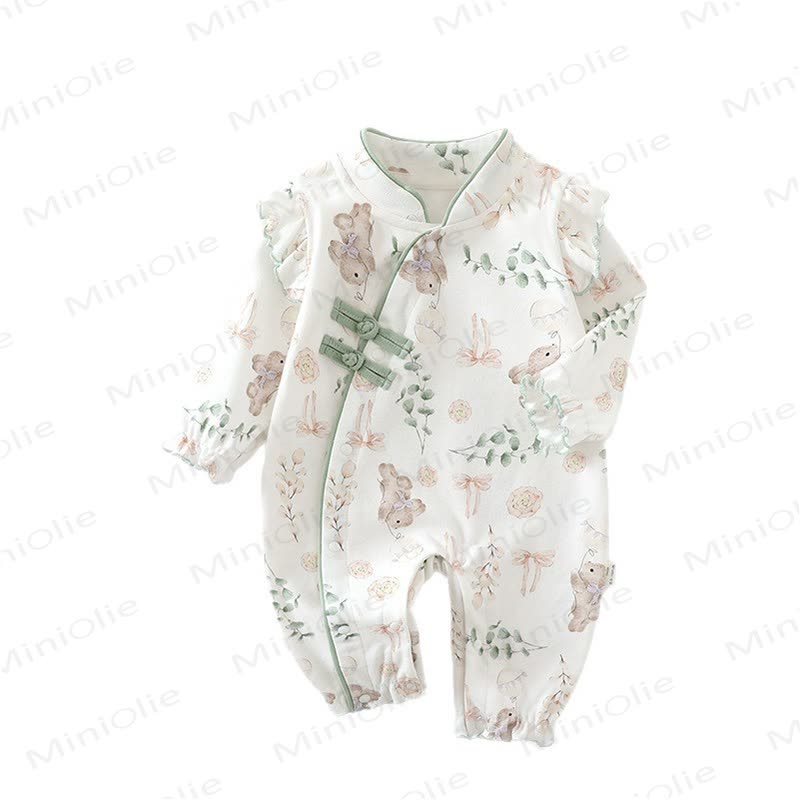 ベビーバニーノットボタンロンパー - image 5