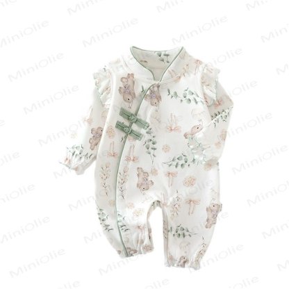 ベビーバニーノットボタンロンパー - image 5