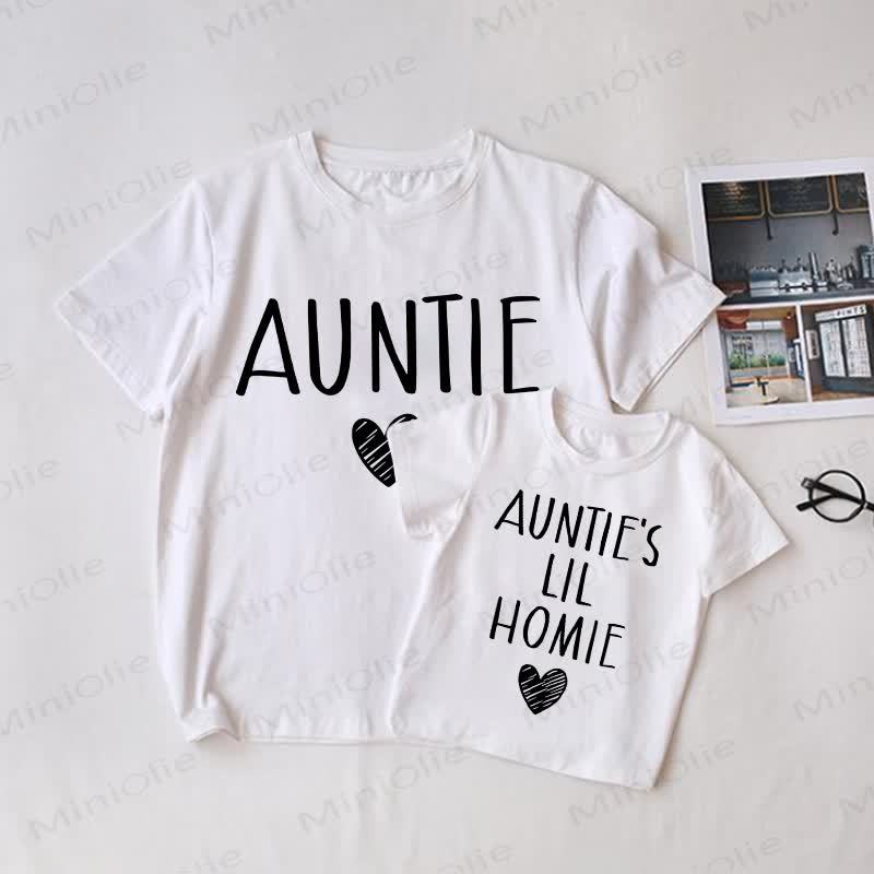 AUNTIE/LIL HOMIEベビー ホワイト ファミリーお揃いTシャツ - 白 - 大人用Tシャツ: XL - image 1