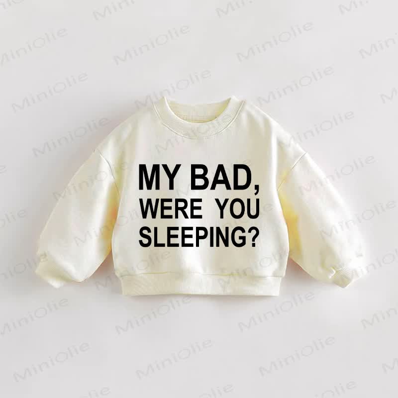 MY BAD, WERE YOU SLEEPING?ベビー・幼児用スウェットシャツ - クリーム - 3～5歳 - image 1