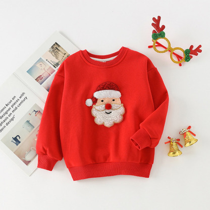 家族お揃いのサンタクロース フリース裏地スウェットシャツ - 赤 - 大人: 3XL - image 3