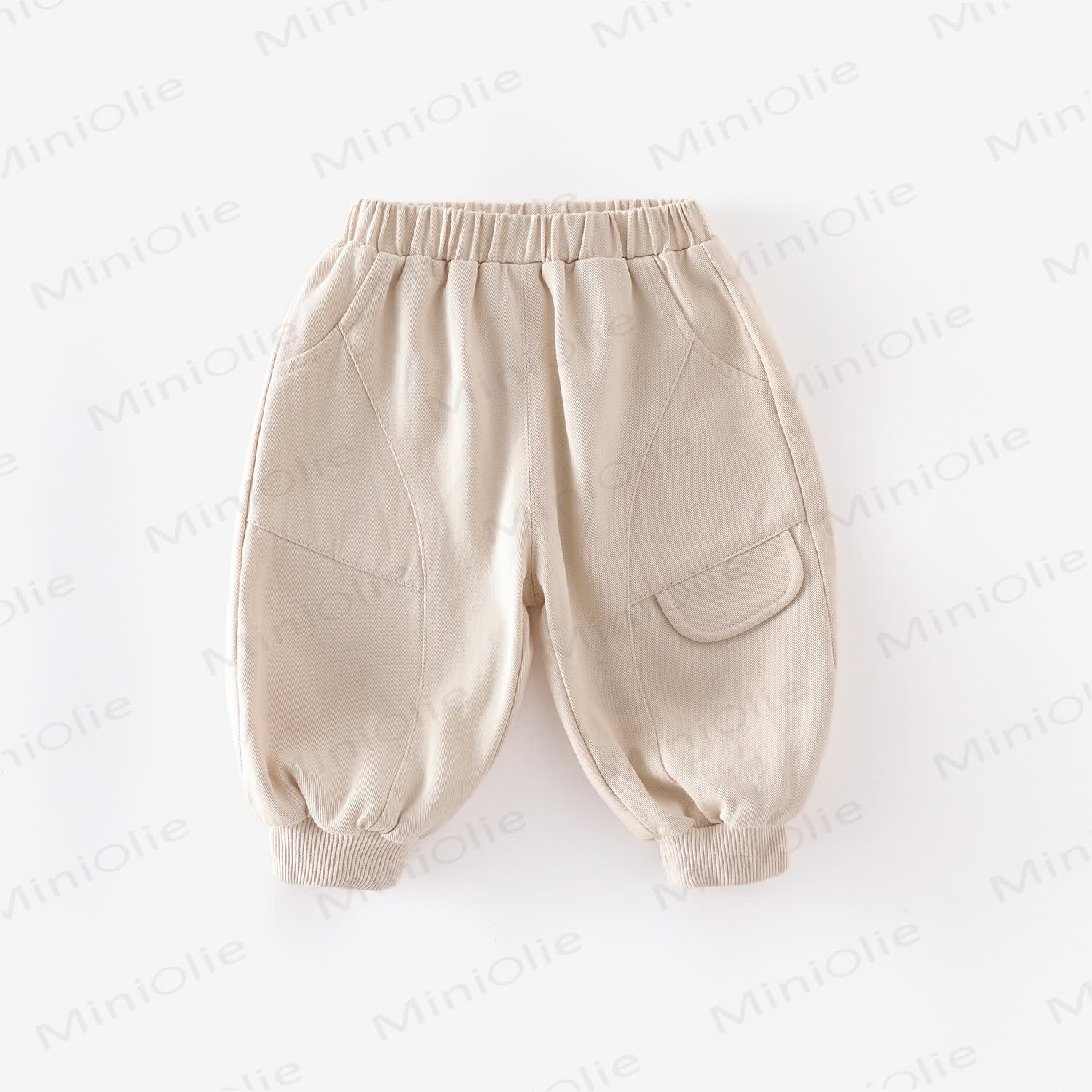ベビー幼児男の子用無地カーゴパンツ - ベージュ - 5～7歳 - image 2