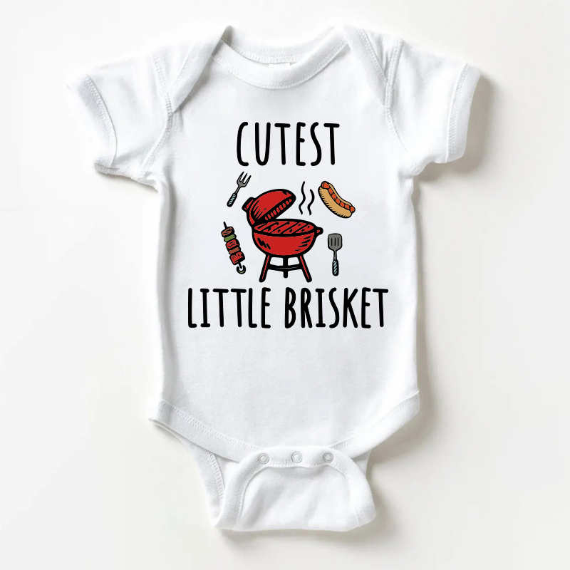 CUTEST LITTLE BRISKET用スローガン入りホワイトボディスーツ - 白 - 18～24ヶ月 - image 1