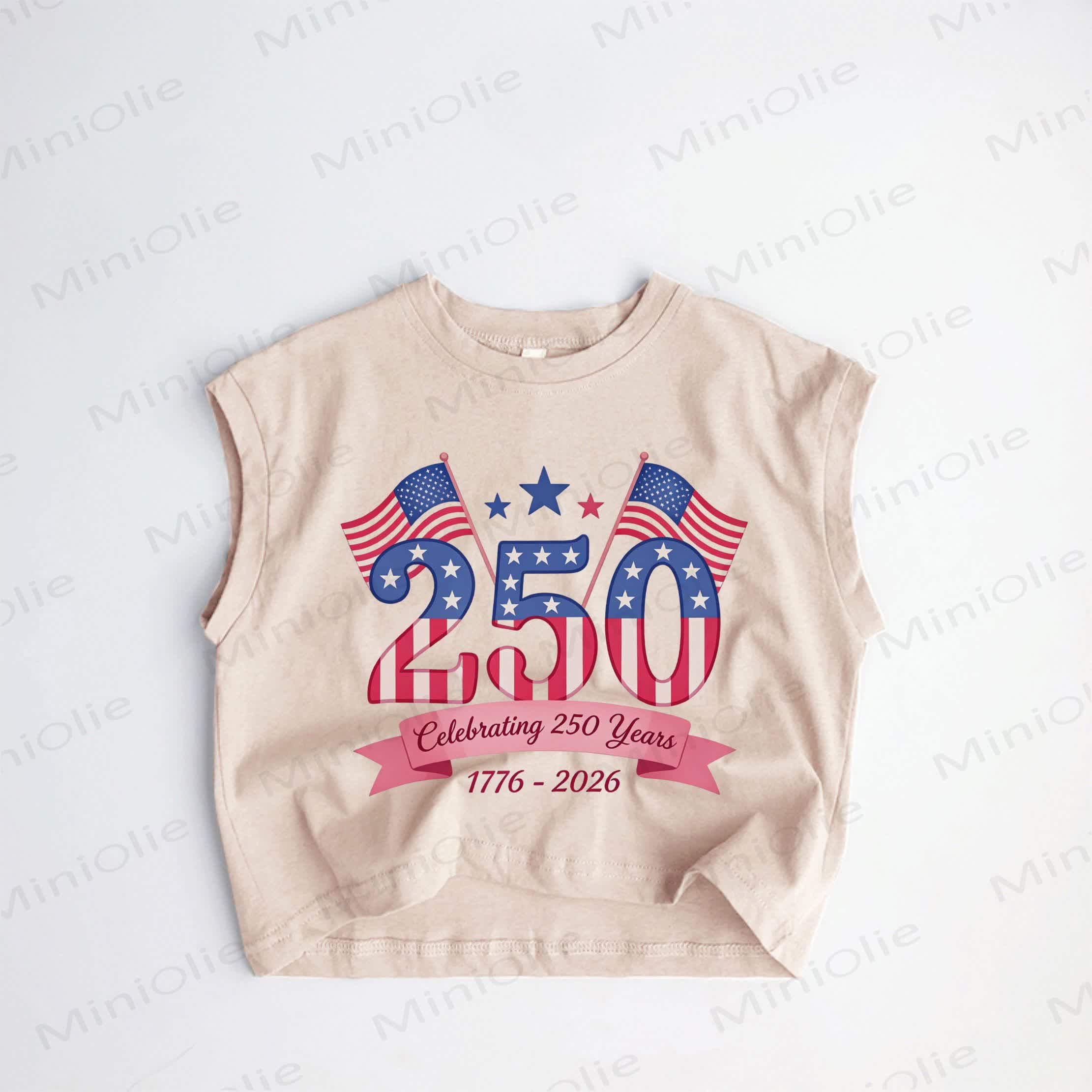 250 CELEBRATING 250 YEARS2026ベビー・幼児用 アメリカ国旗柄 カーキタンクトップ - カーキ - 3～5歳 - image 1