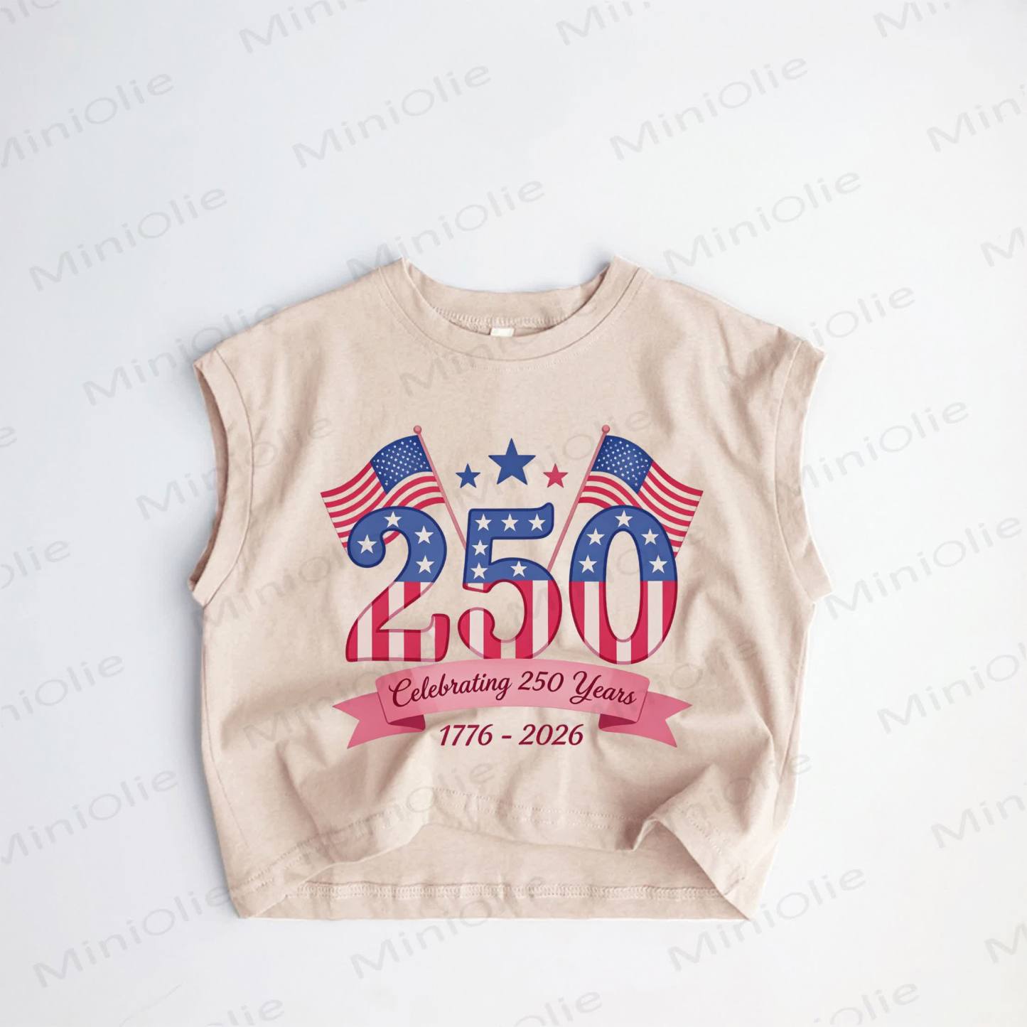 250 CELEBRATING 250 YEARS2026ベビー・幼児用 アメリカ国旗柄 カーキタンクトップ - カーキ - 3～5歳 - image 1