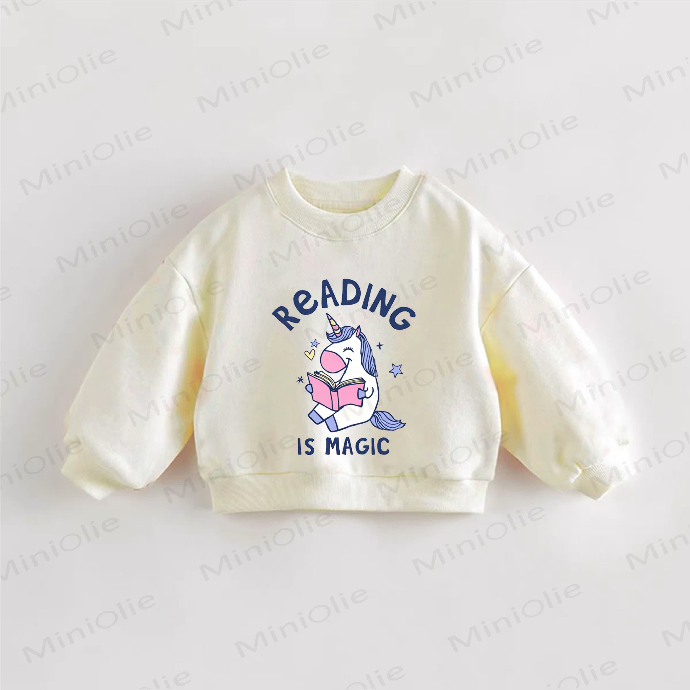 READING IS MAGIC・幼児用スウェットシャツ - クリーム - 3～5歳 - image 1
