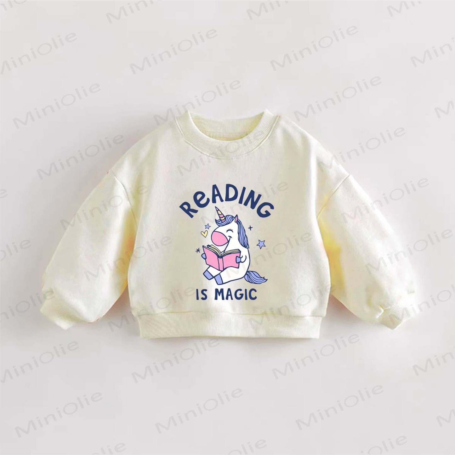 READING IS MAGIC・幼児用スウェットシャツ - クリーム - 3～5歳 - image 1
