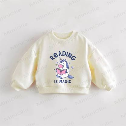 READING IS MAGIC・幼児用スウェットシャツ - クリーム - 3～5歳 - image 1