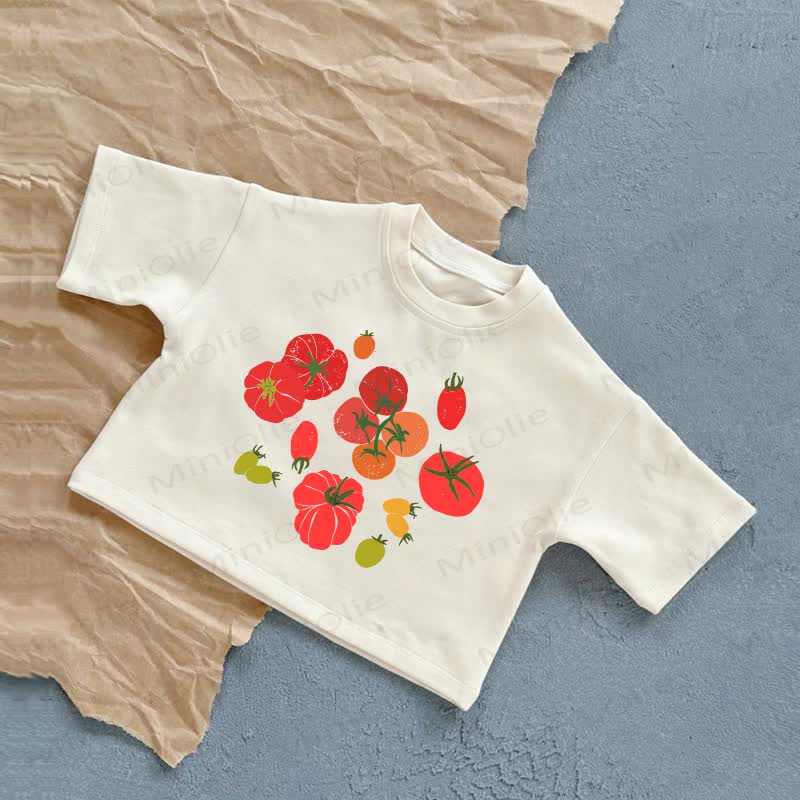 ベビートマト柄Tシャツ - 白 - 2～3歳 - image 1