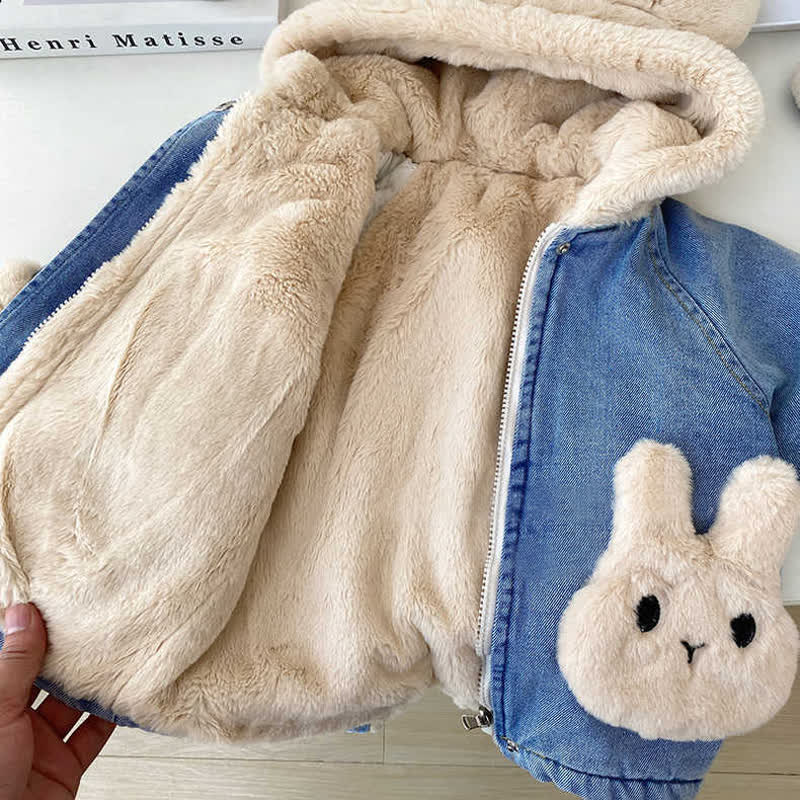 キッズ ガールズ バニー カウボーイ パーカー フリース アウターウェア - image 4