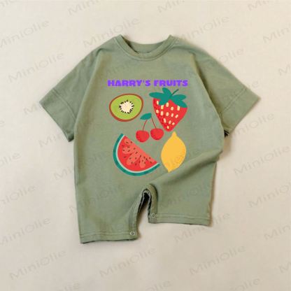 HARRY'S FRUITSベビーグリーン フルーツプリントロンパース - 緑 - 18～24ヶ月 - image 1