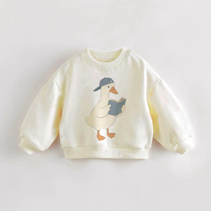 ベビー幼児用読書用グースクリームスウェットシャツ - クリーム - 3～5歳 - image 1