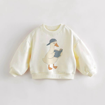 ベビー幼児用読書用グースクリームスウェットシャツ - クリーム - 3～5歳 - image 1