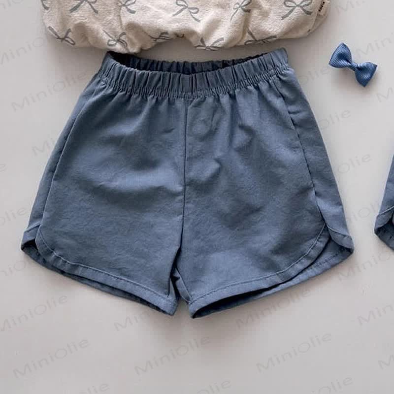 ベビー幼児用リボンチェック柄リネンショートパンツ - 青 - 5～7歳 - image 7