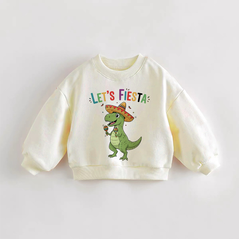 LET'Sフィエスタ ベビー幼児用恐竜柄クリームスウェットシャツ - クリーム - 3～5歳 - image 1