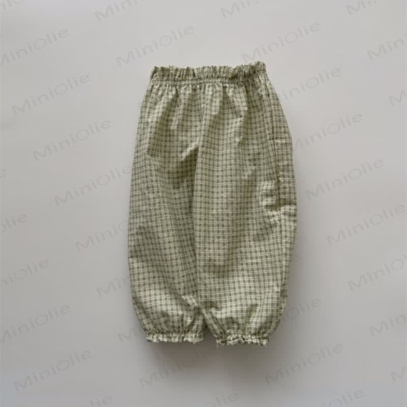 幼児用トマトドット柄フラワーチェックパンツ - グリーンチェック - 6～7歳 - image 18