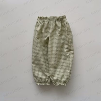 幼児用トマトドット柄フラワーチェックパンツ - グリーンチェック - 6～7歳 - image 18