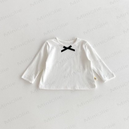 ベビーガールのリボン付きシンプルベースレイヤーTシャツ - 白 - 2～3歳 - image 14
