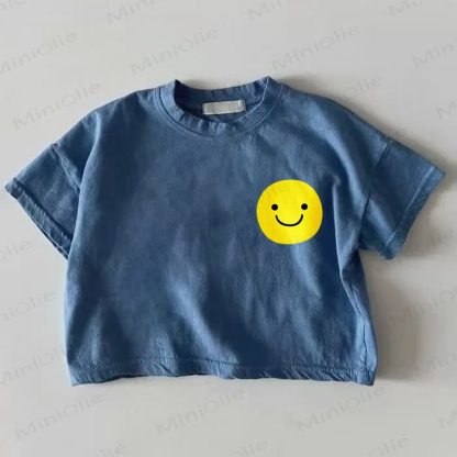 ベビースマイルプリント ブルーTシャツ - 青 - 18～24ヶ月 - image 1