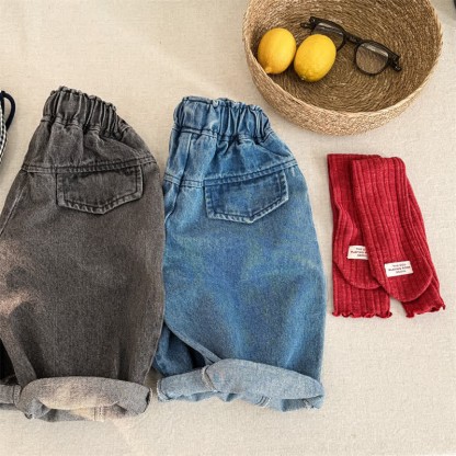 幼児用ウォッシュドデニムルーズパンツ - image 4