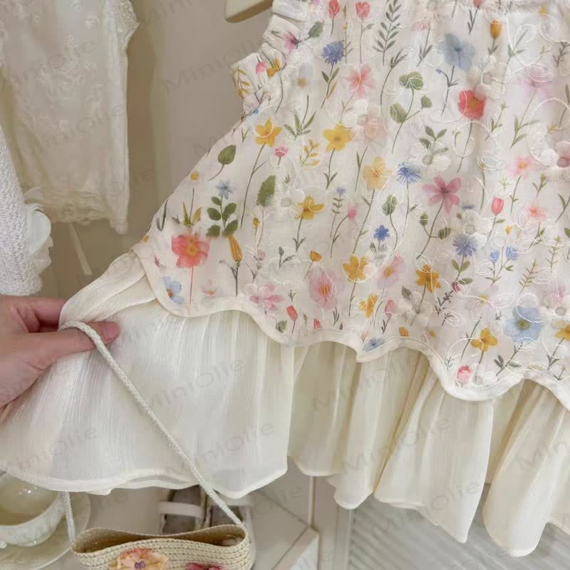 ベビー幼児女の子用スウィートフラワーノースリーブDress - image 5