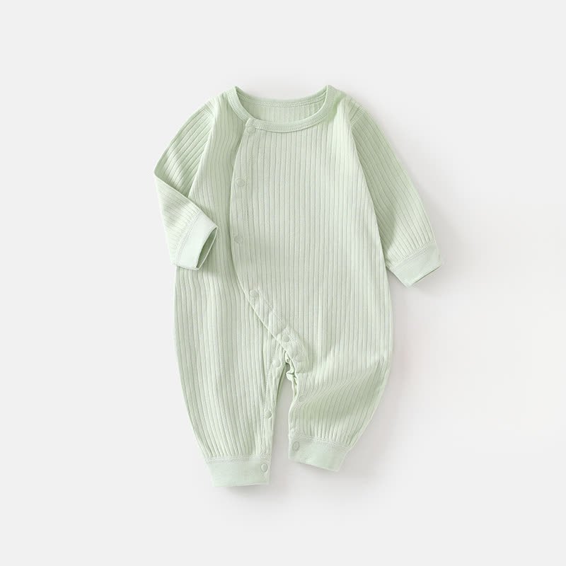 ベビー無地リブ編みパジャマロンパース - 緑 - 18～24ヶ月 - image 9