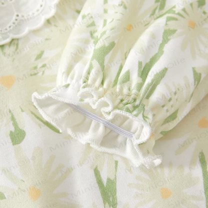 女の子用フラワーグリーンロンパース - image 5