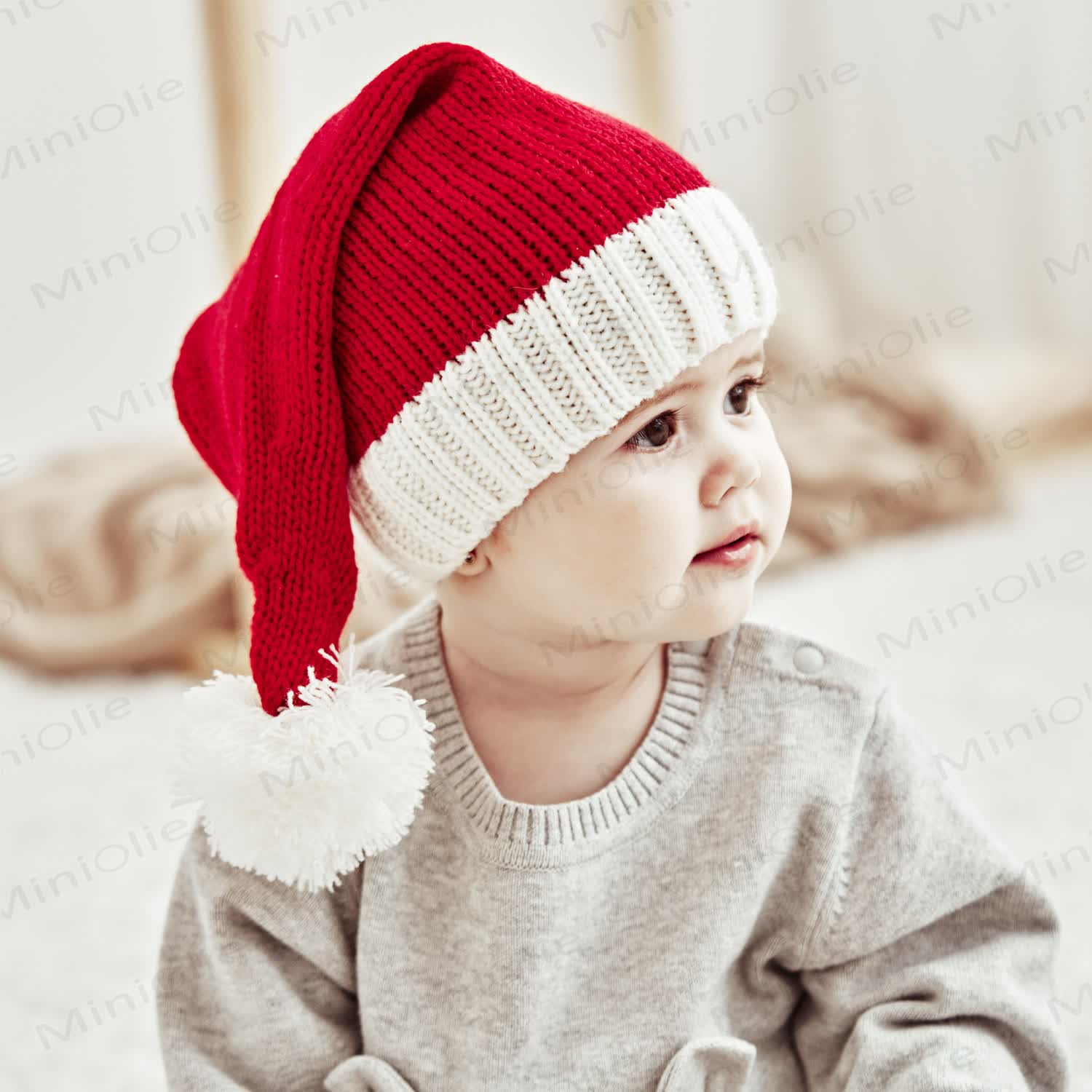 ベビーレッドクリスマスニットウォームビーニー - image 11
