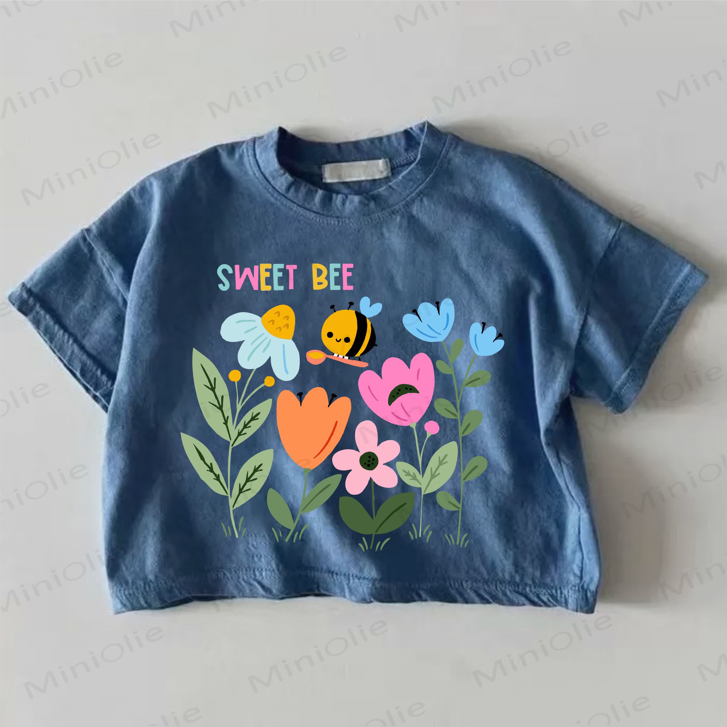 SWEET BEEベビービープリント ブルーTシャツ - 青 - 18～24ヶ月 - image 1