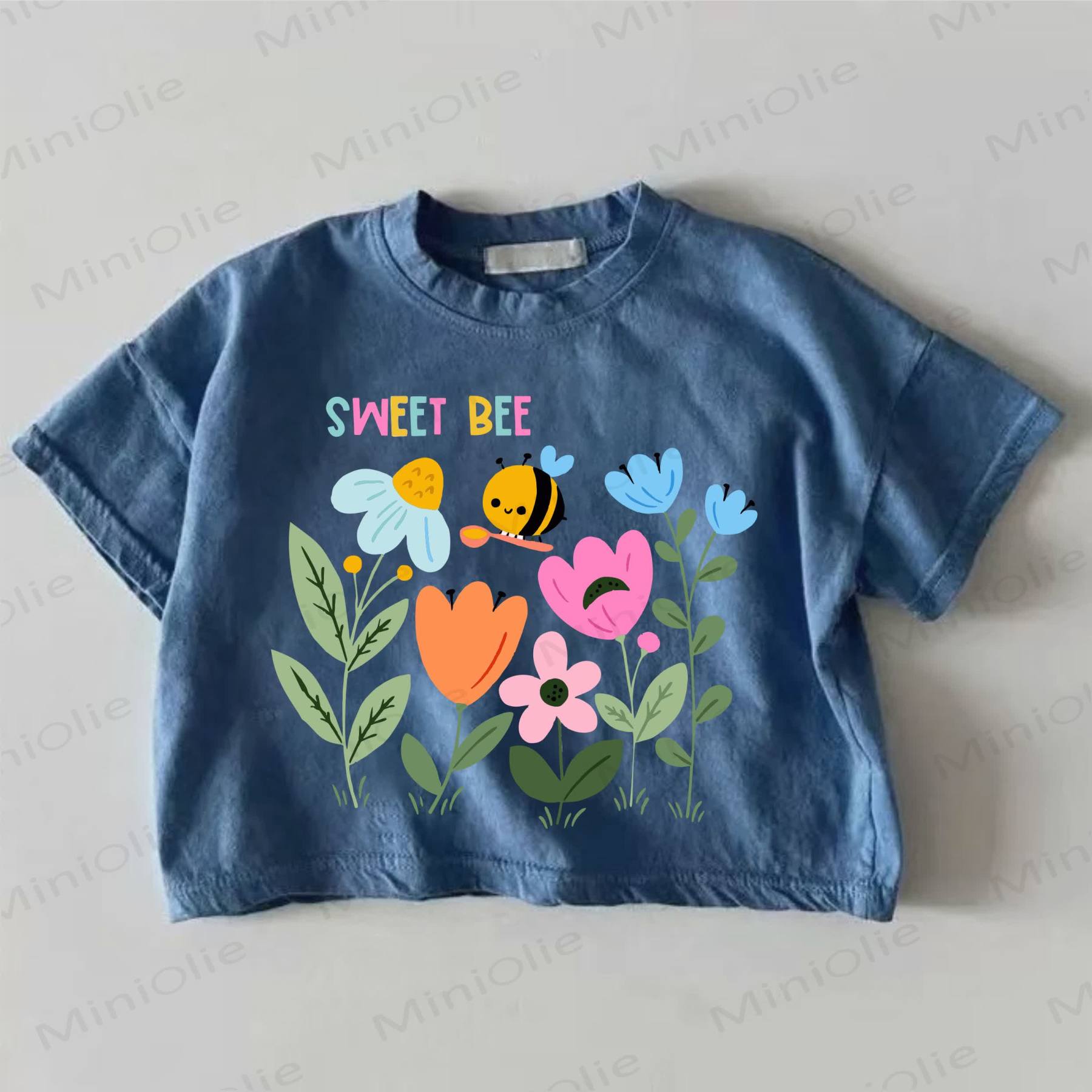 SWEET BEEベビービープリント ブルーTシャツ - 青 - 18～24ヶ月 - image 1