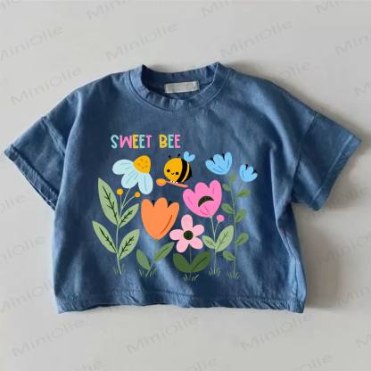 SWEET BEEベビービープリント ブルーTシャツ - 青 - 18～24ヶ月 - image 1