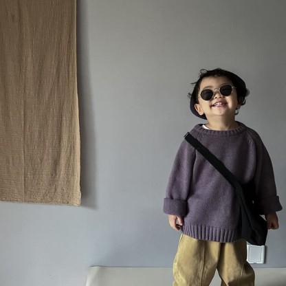 幼児用無地ゆったりリラックスセーター - image 23