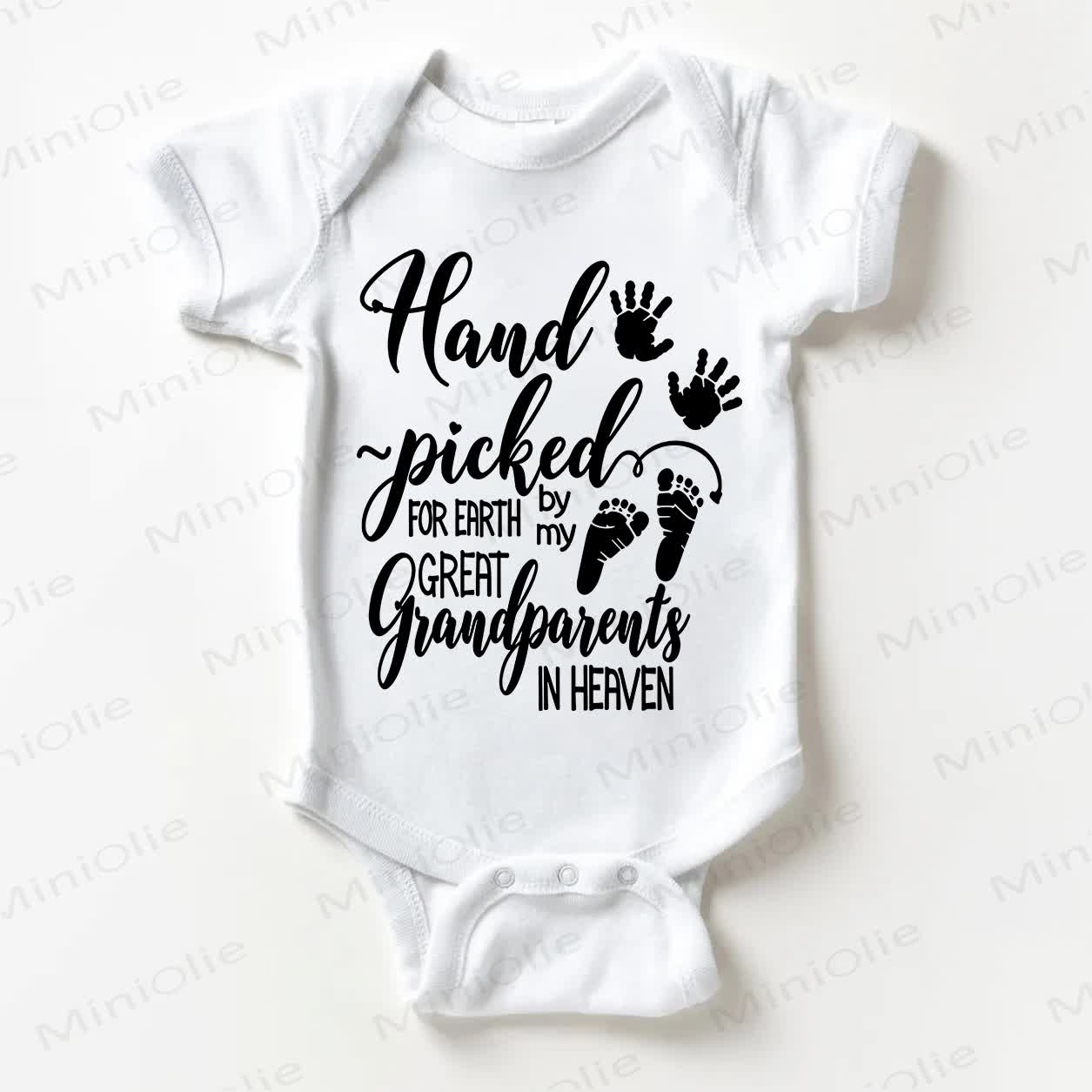 HAND PICKED FOR EARTH BY MY GREAT GRANDPARENTS IN HEAVENスローガン入りホワイトボディスーツ - 白 - 18～24ヶ月 - image 1