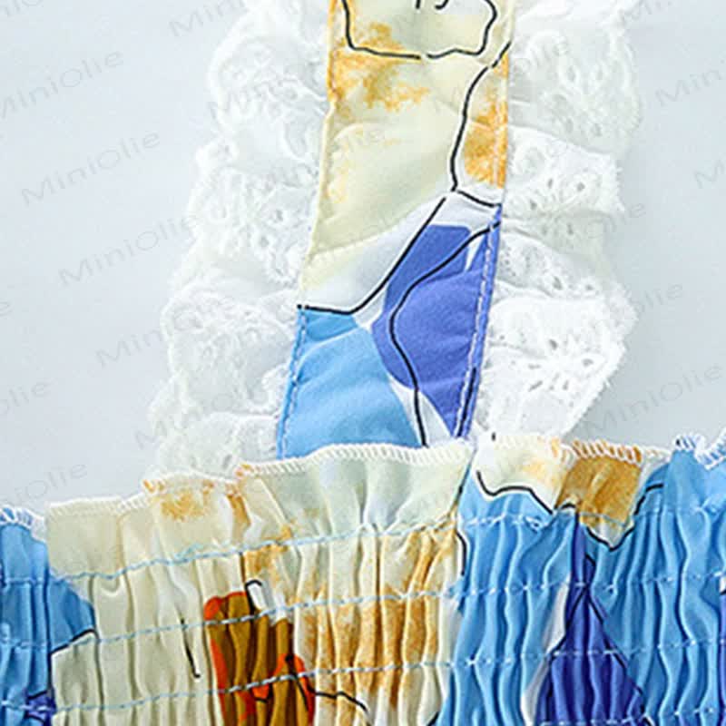 幼児用女の子レース花柄ノースリーブDress - image 8