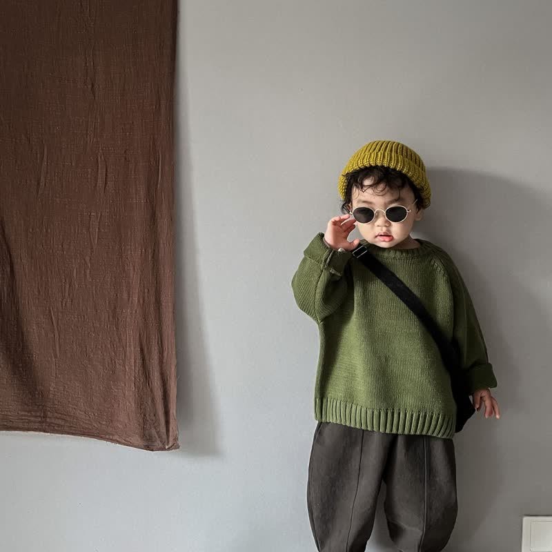 幼児用無地ゆったりリラックスセーター - image 21