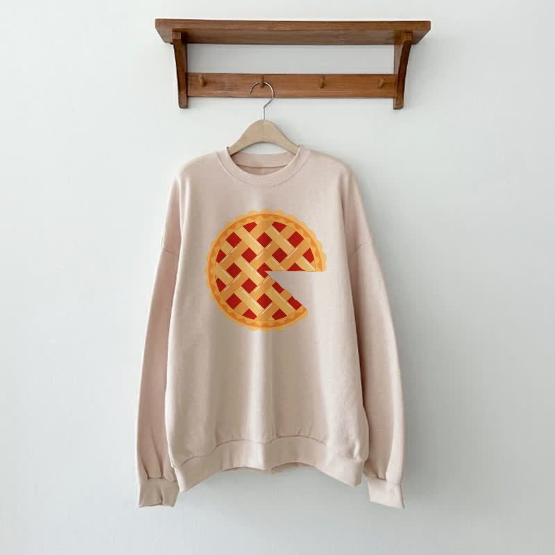 ファミリーピザ ベージュスウェットシャツ - ベージュ - 大人用スウェットシャツ：XL - image 3