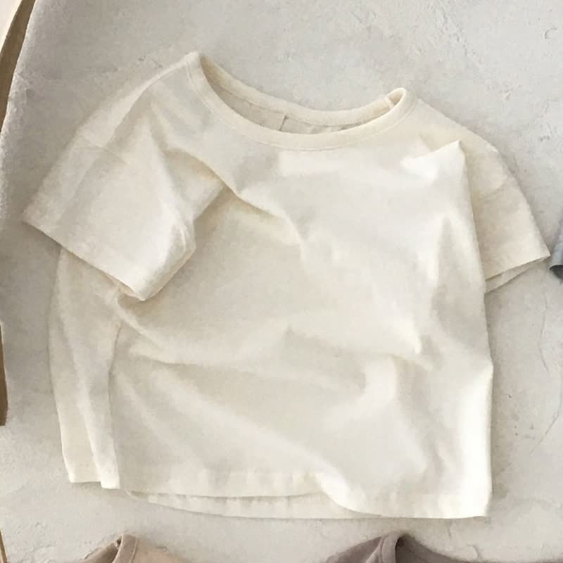 ベビーストライプ/無地クルーネックTシャツ - 白 - 2～3歳 - image 7