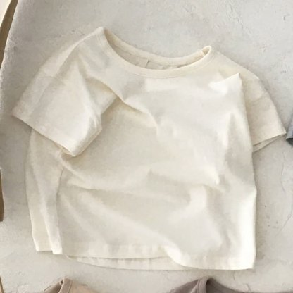 ベビーストライプ/無地クルーネックTシャツ - 白 - 2～3歳 - image 7
