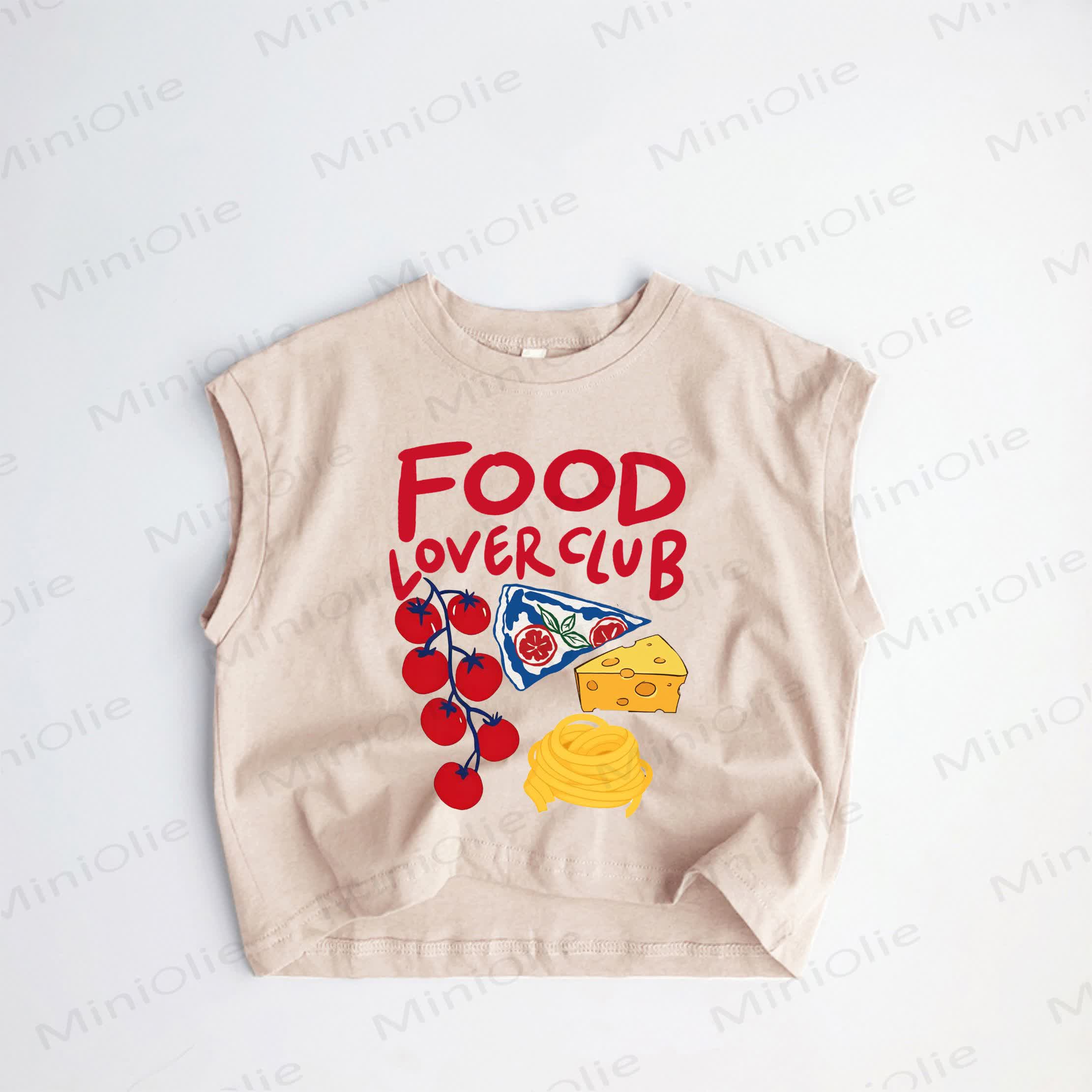 FOOD LOVER CLUB幼児用フードプリント カーキタンクトップ - カーキ - 3～5歳 - image 1