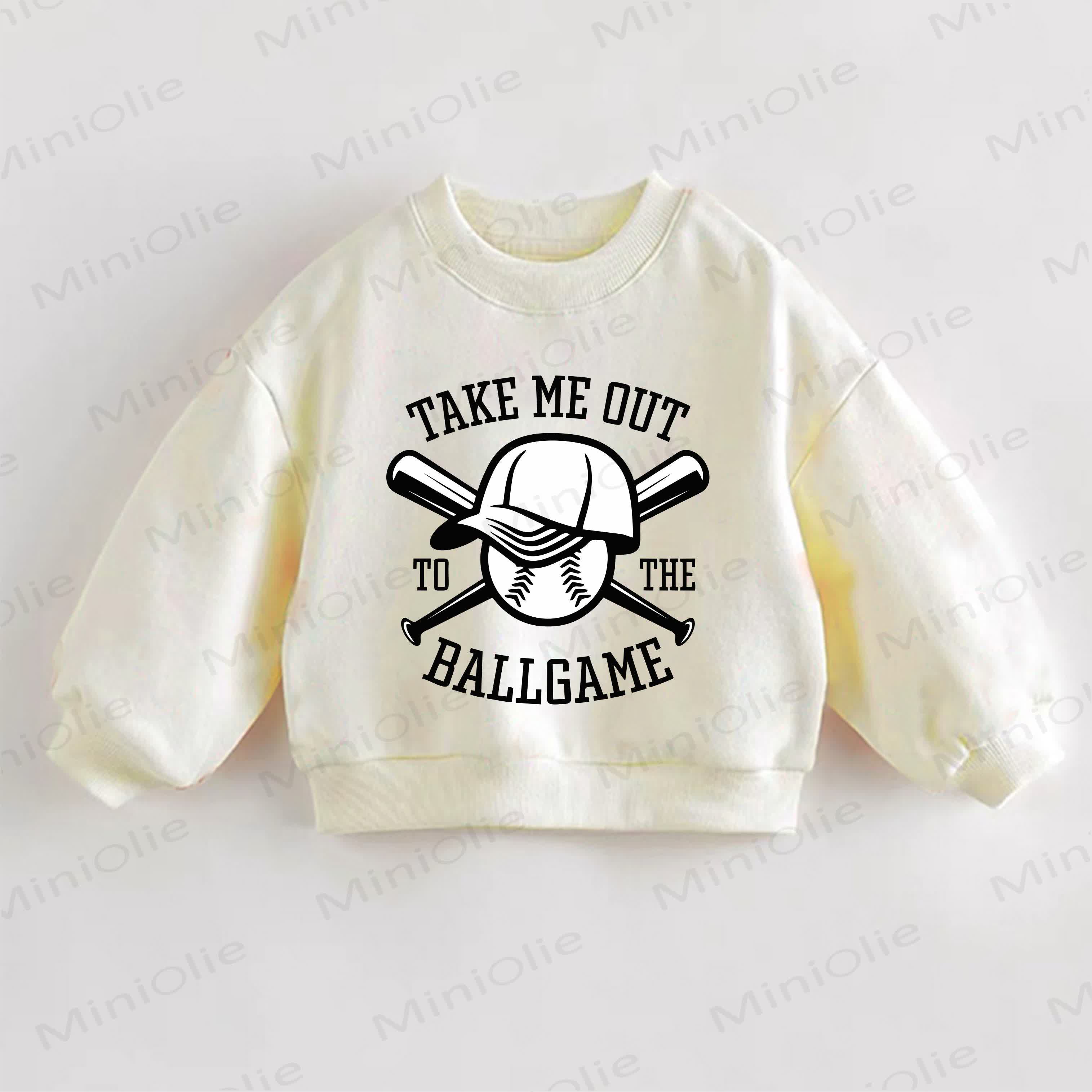 TAKE ME OUT TO THE BALLGAME幼児用スウェットシャツ - クリーム - 3～5歳 - image 1
