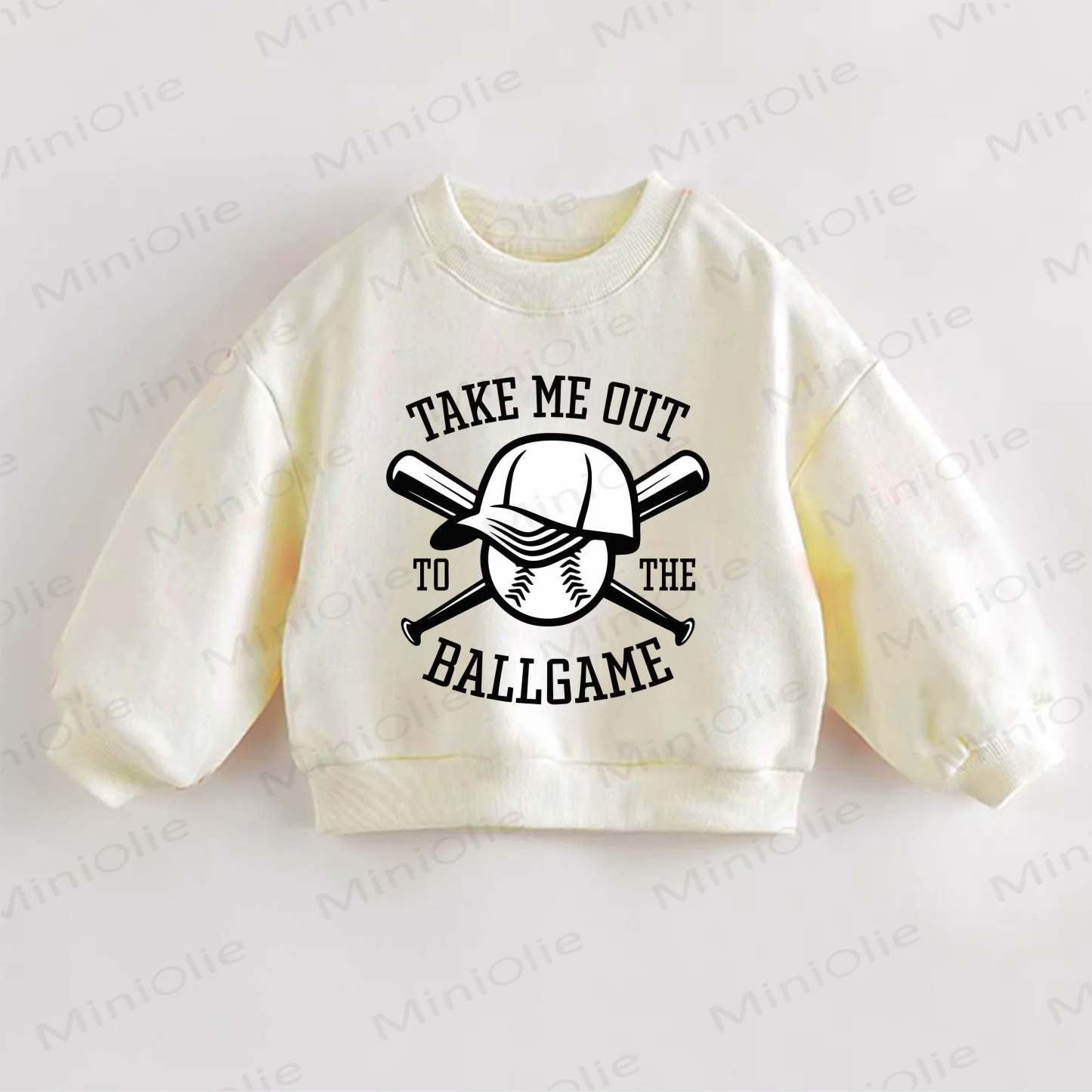 TAKE ME OUT TO THE BALLGAME幼児用スウェットシャツ - クリーム - 3～5歳 - image 1
