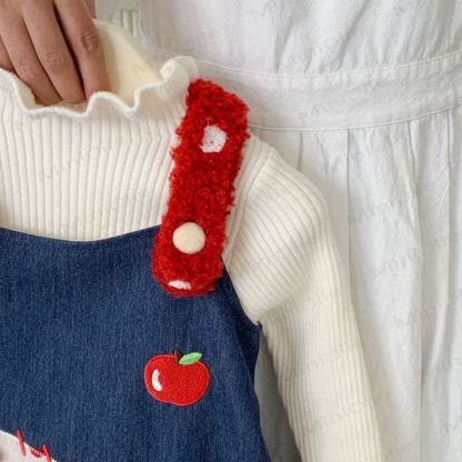 幼児用女の子用アップルデニムフリースノースリーブDress/ホワイトトップス - image 10