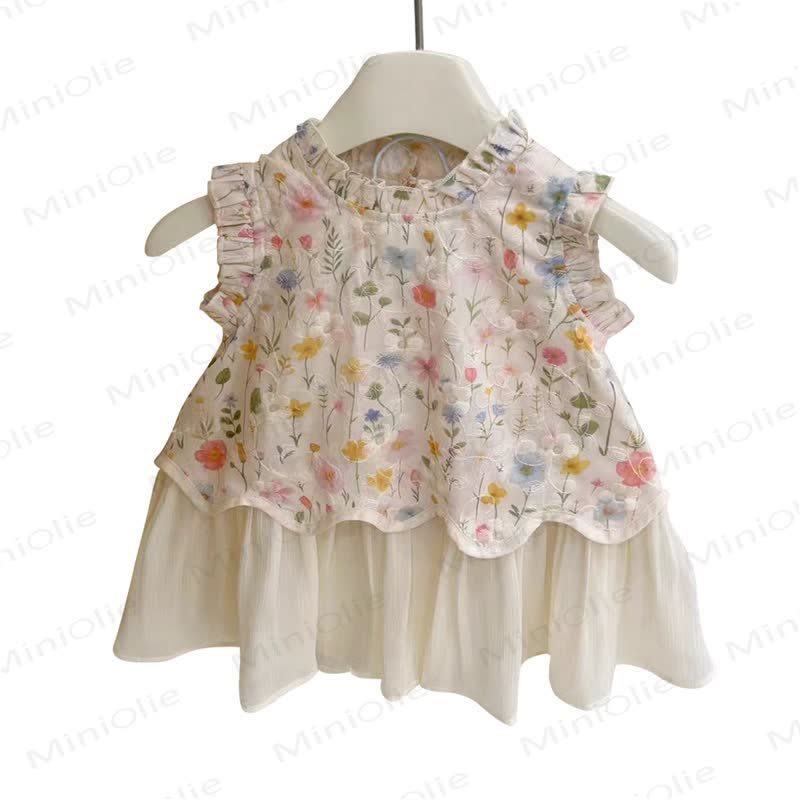 ベビー幼児女の子用スウィートフラワーノースリーブDress - image 4