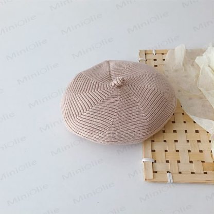 ベビー用無地の可愛いニットベレー帽 - カーキ - 6M-4歳 - image 6